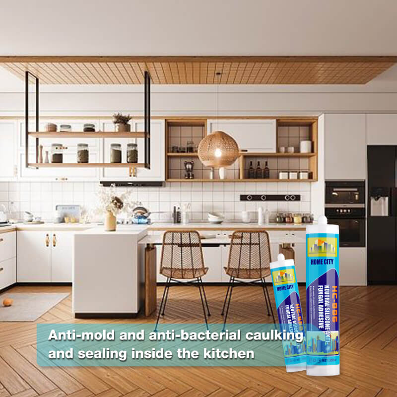 HC-886 Indoor Metal Glass Glass Aluminum Decoration Neutral Silicone Anti-Mildew Glue (2)